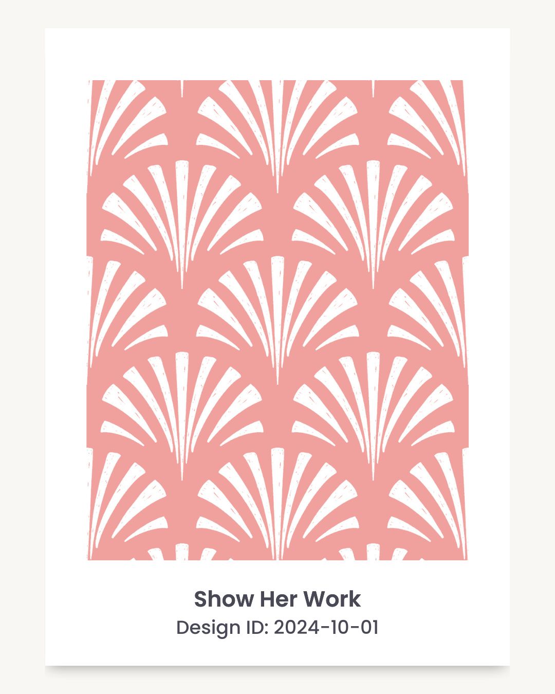 Coastal seashell art deco fan seamless repeating pattern