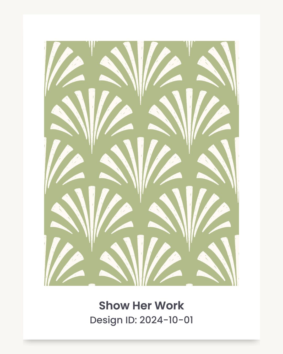 Coastal seashell art deco fan seamless repeating pattern