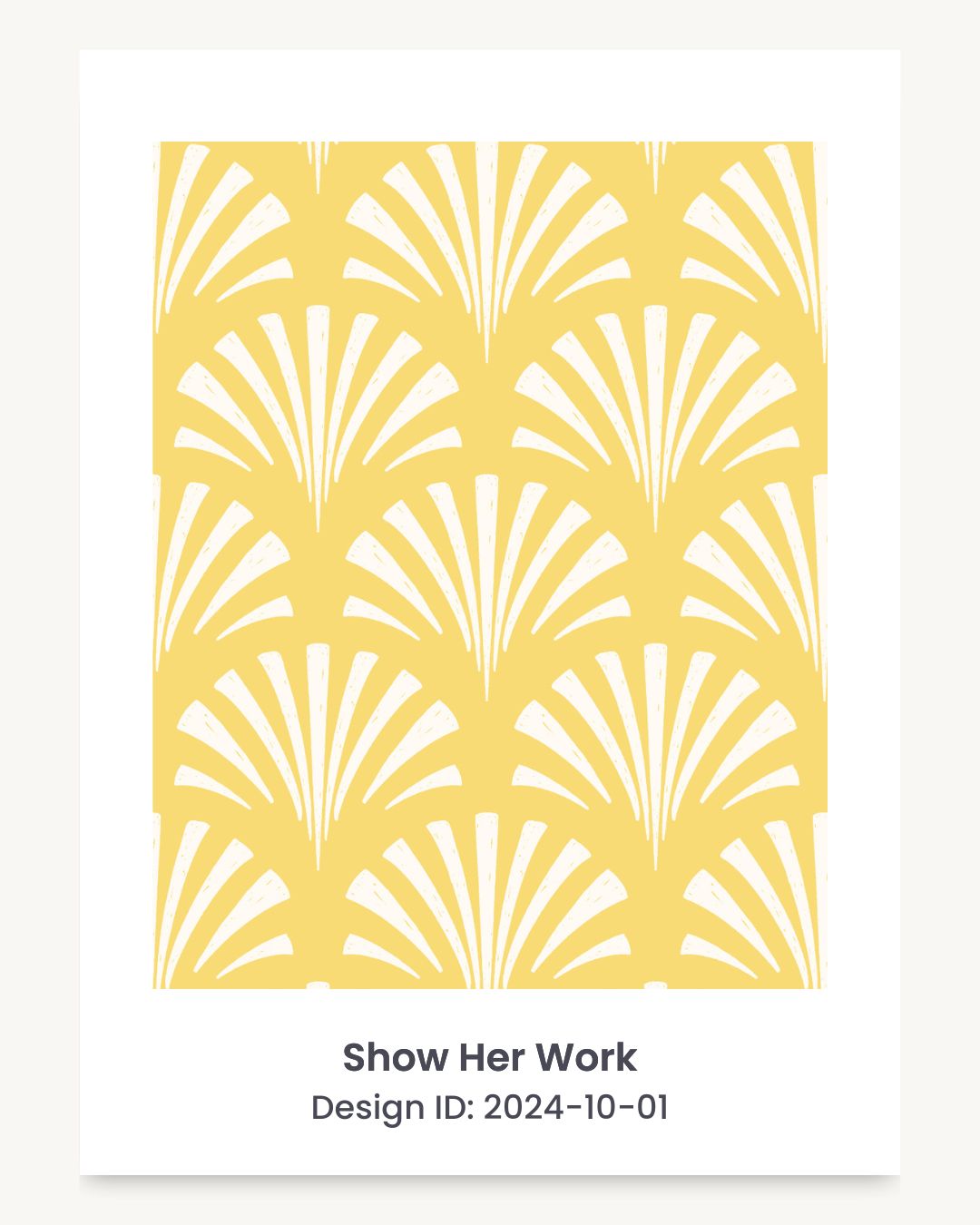 Coastal seashell art deco fan seamless repeating pattern