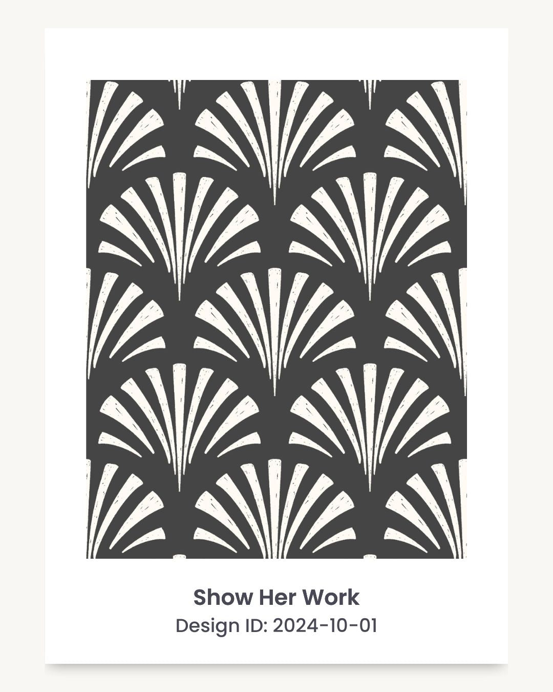 Coastal seashell art deco fan seamless repeating pattern