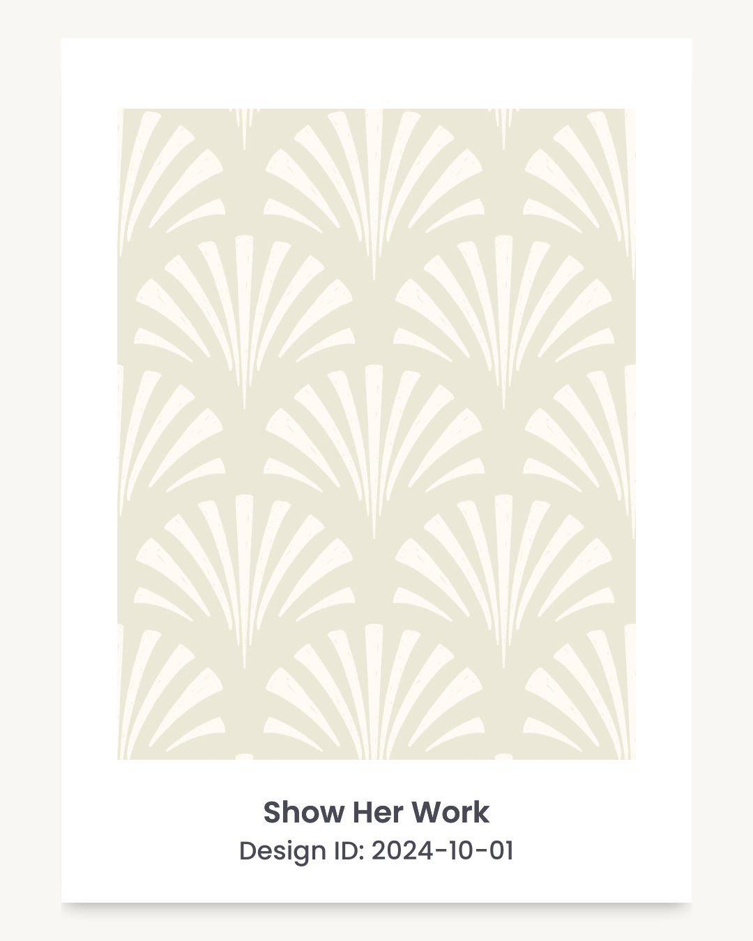 Coastal seashell art deco fan seamless repeating pattern
