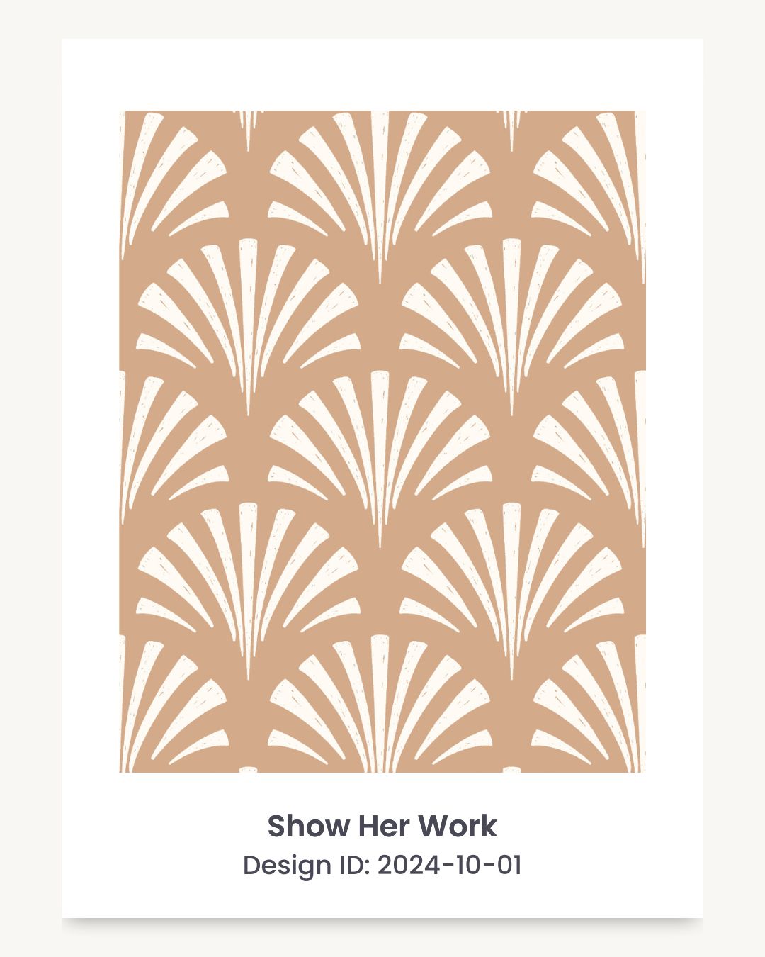 Coastal seashell art deco fan seamless repeating pattern