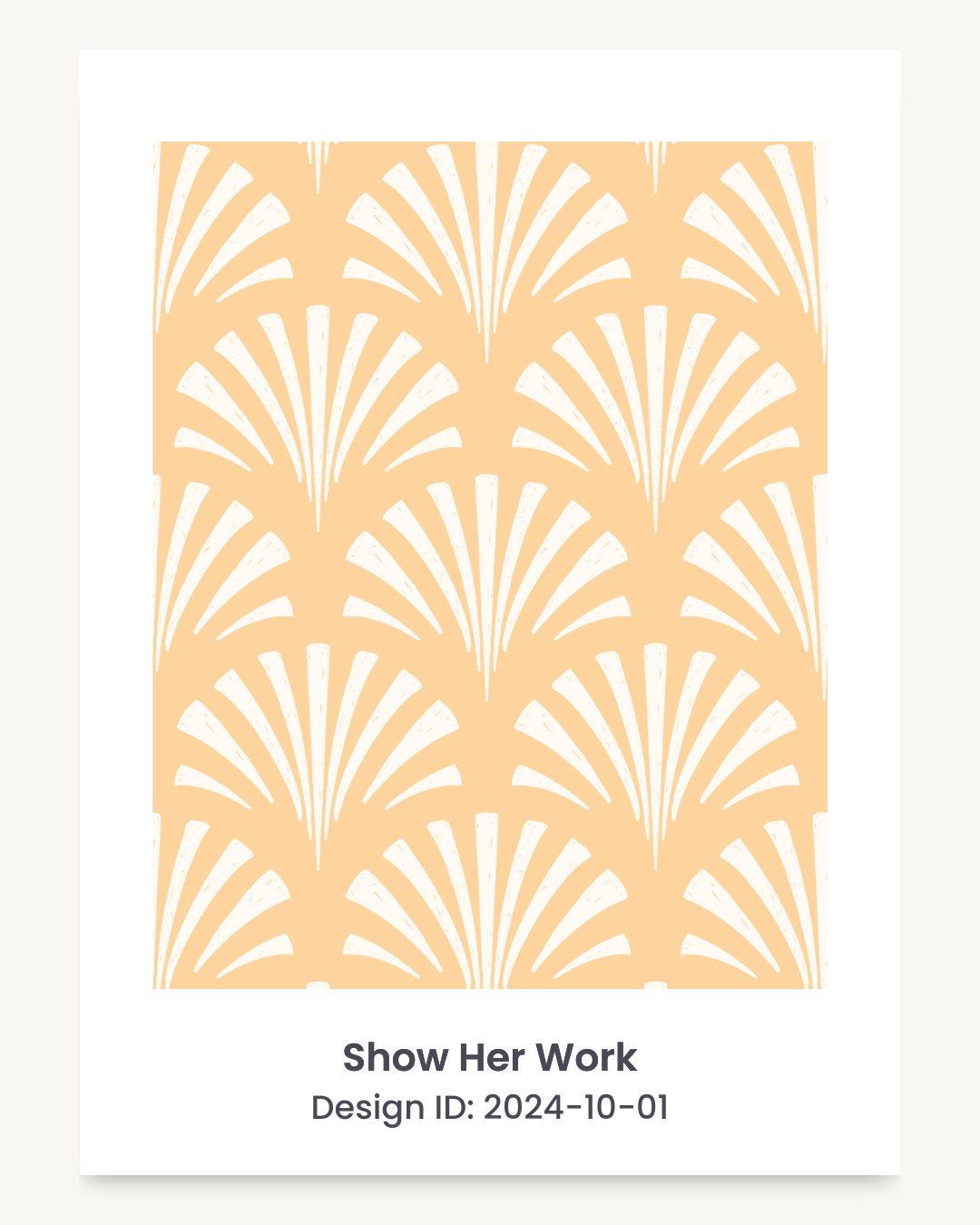 Coastal seashell art deco fan seamless repeating pattern
