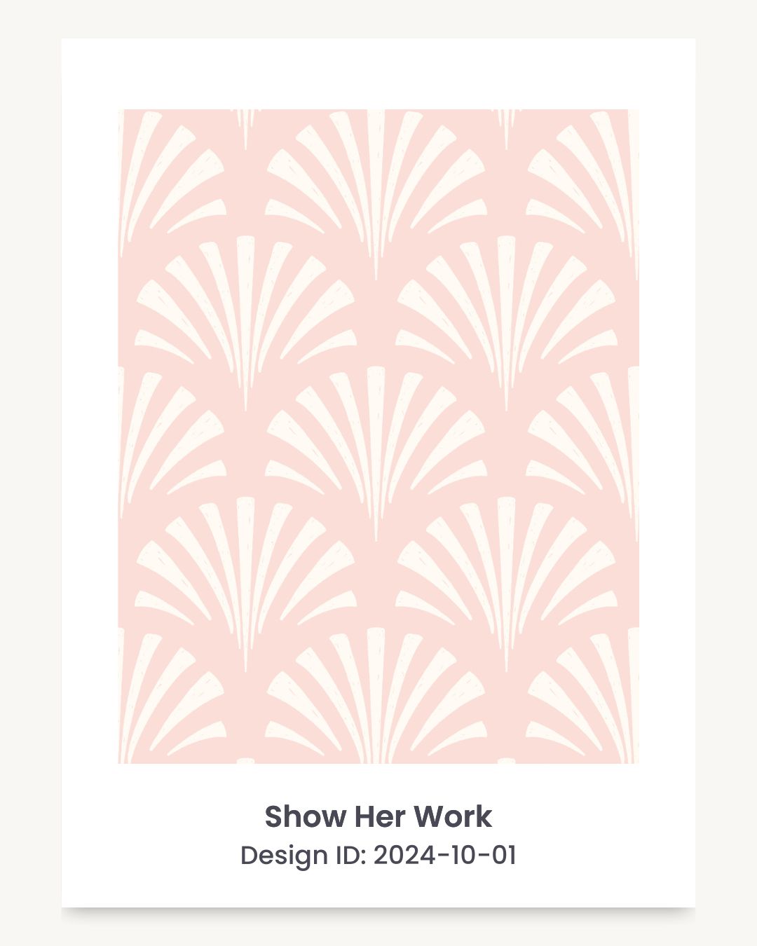 Coastal seashell art deco fan seamless repeating pattern