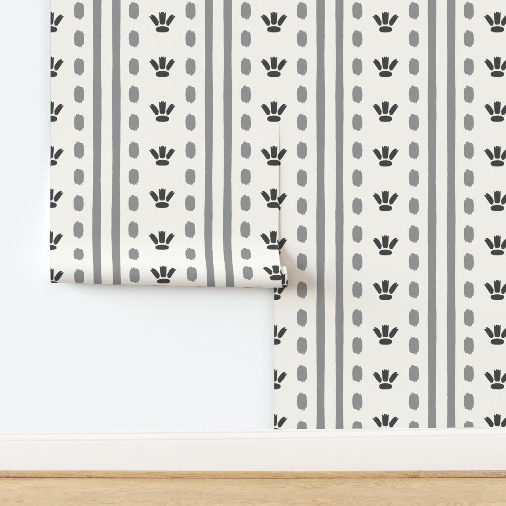 Sophisticated Dashed Vertical Stripes Wallpaper