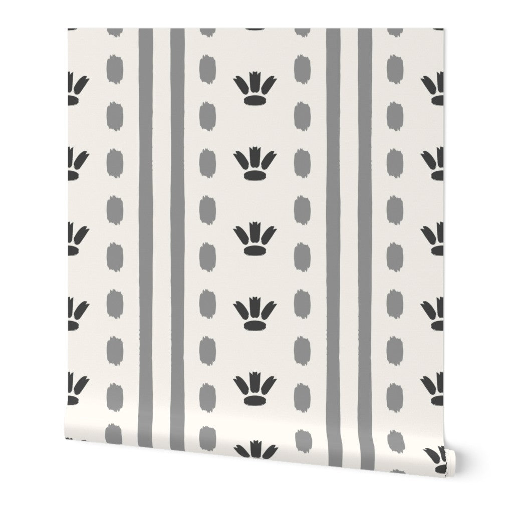 Sophisticated Dashed Vertical Stripes Wallpaper