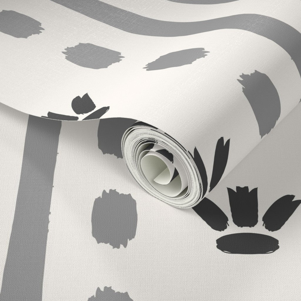 Sophisticated Dashed Vertical Stripes Wallpaper