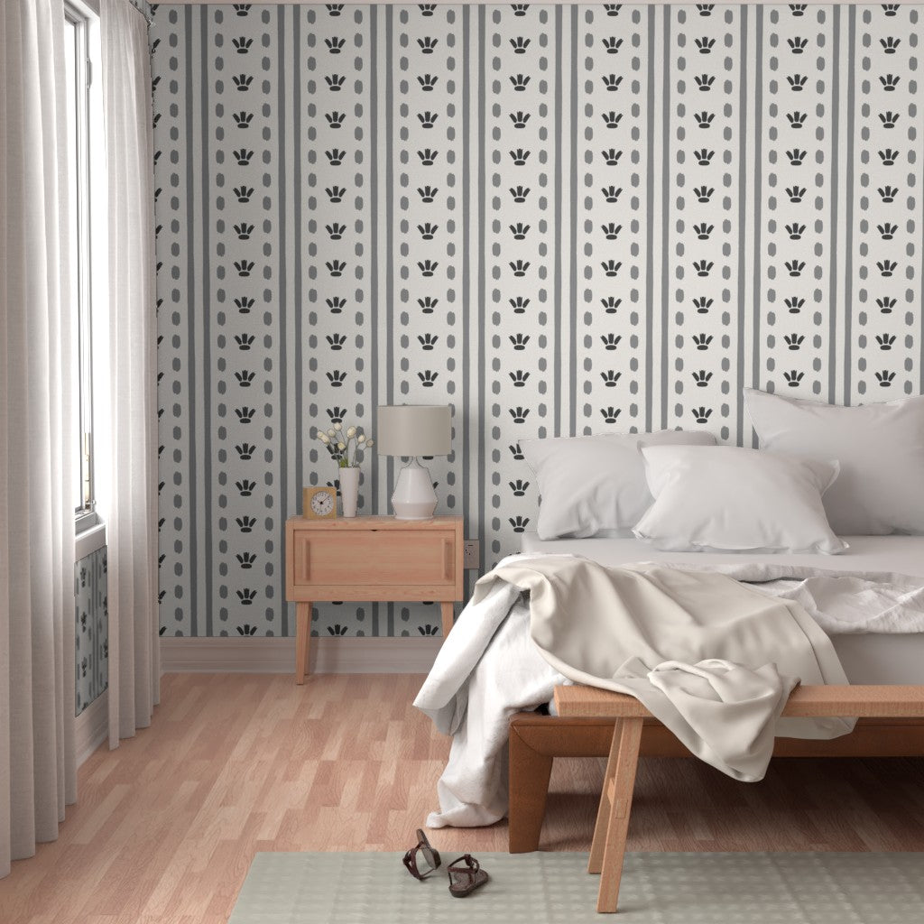Sophisticated Dashed Vertical Stripes Wallpaper