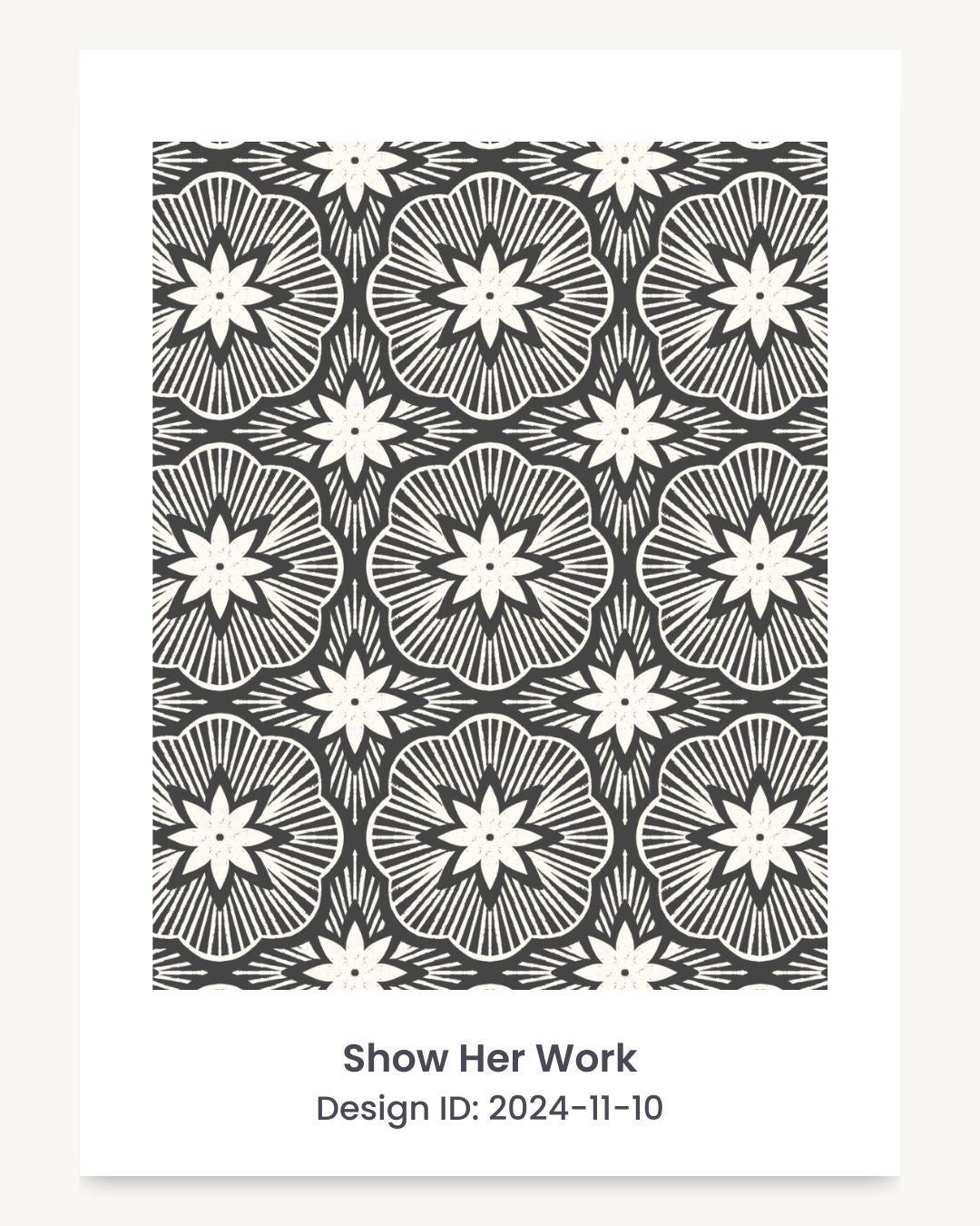 Bold geometric tiled floral seamless repeating pattern