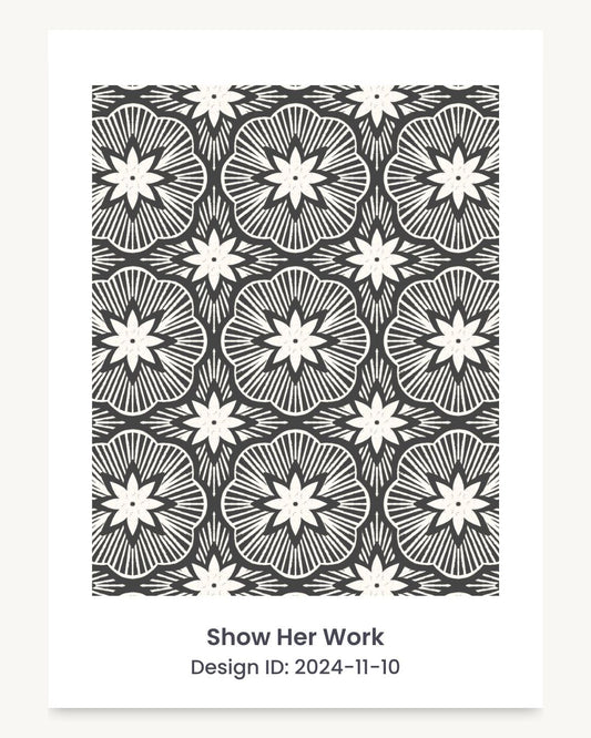 Bold geometric tiled floral seamless repeating pattern