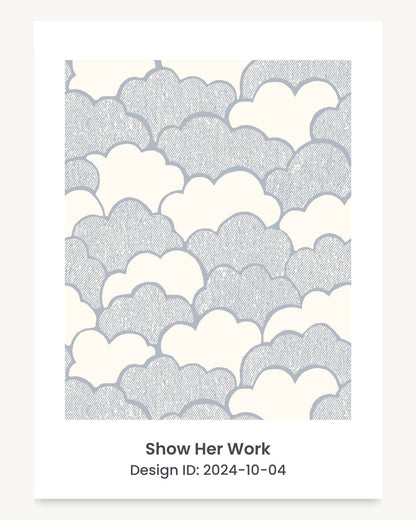 Celestial textured clouds seamless repeating pattern