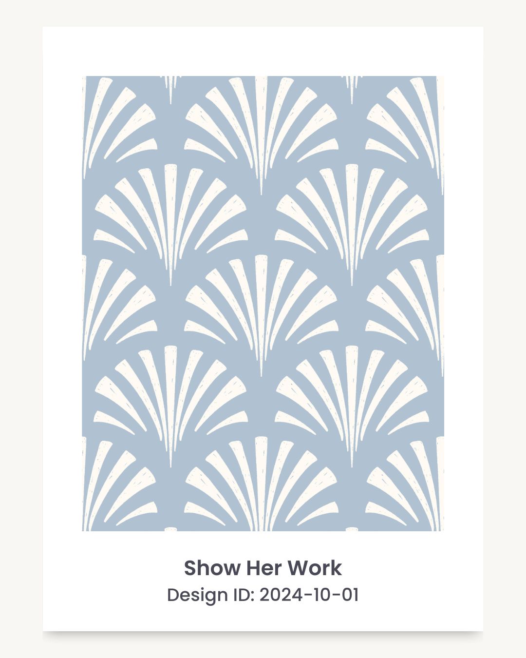 Coastal seashell art deco fan seamless repeating pattern