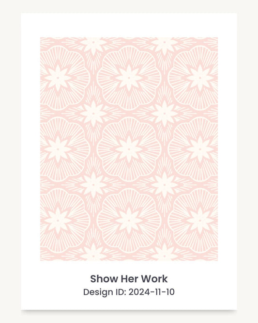 Bold geometric tiled floral seamless repeating pattern
