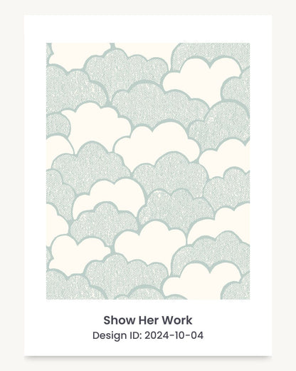 Celestial textured clouds seamless repeating pattern