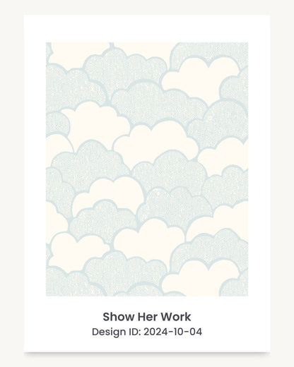 Celestial textured clouds seamless repeating pattern